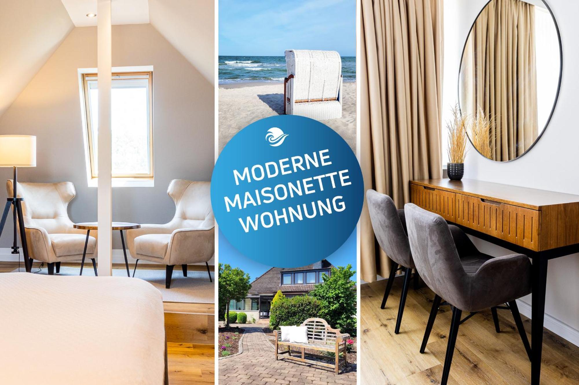 Moderne Maisonette Ferienwohnung Mit Gartenzugang, Nur 7 Gehminuten Zum Strand, Parkplatz & Fahrradunterstellplatz 沙博伊茨 外观 照片